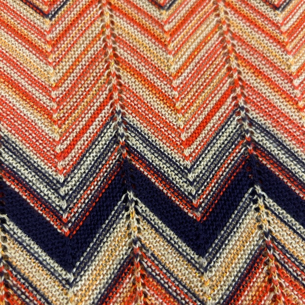 VTG 90s OUTBACK RED The Limited Chevron Knit Sweater L Metallic Retro Navy Ornge - Picture 7 of 13